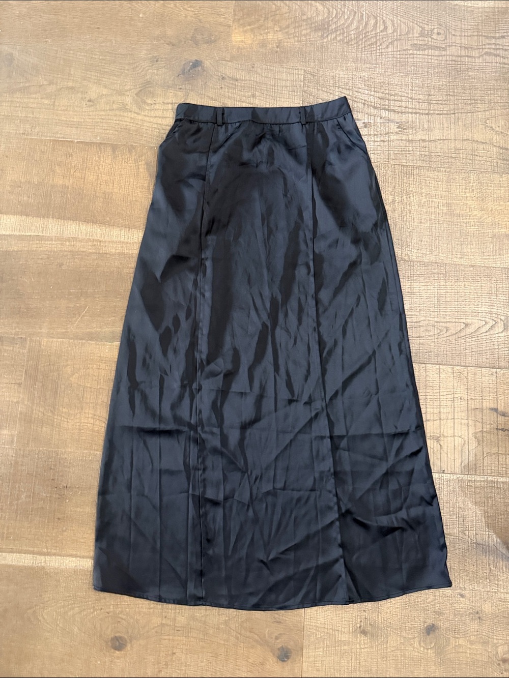 SHEIN Black Satin Maxi Skirt